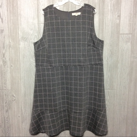 NWT LOFT Gray & Lavender Dress PLUS SIZE - Picture 4 of 6